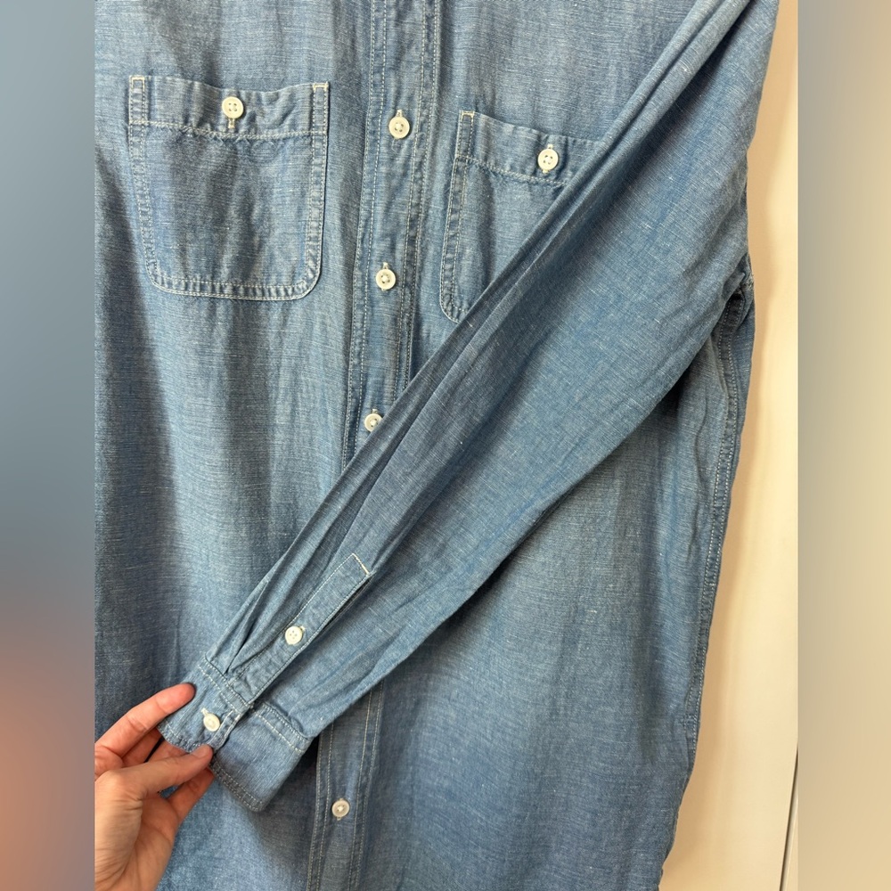 J. Crew Light Blue Casual Button-Down Shirt - Picture 3 of 5